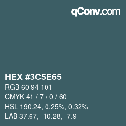 Código de color: HEX #3C5E65 | qconv.com