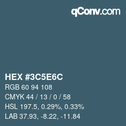 Code couleur: HEX #3C5E6C | qconv.com