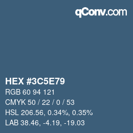 Color code: HEX #3C5E79 | qconv.com