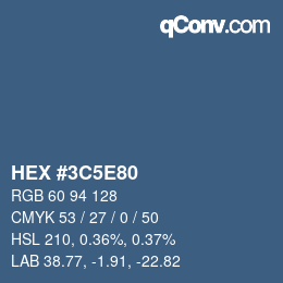 Code couleur: HEX #3C5E80 | qconv.com