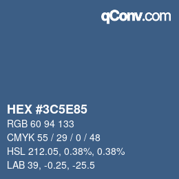 Color code: HEX #3C5E85 | qconv.com