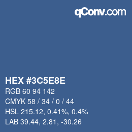 カラーコード: HEX #3C5E8E | qconv.com