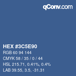 颜色代码: HEX #3C5E90 | qconv.com