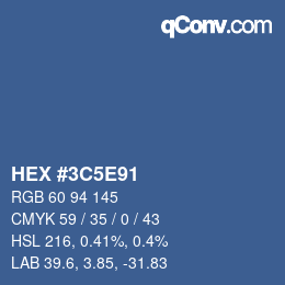 Color code: HEX #3C5E91 | qconv.com