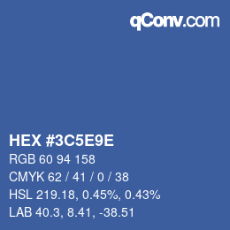 Farbcode: HEX #3C5E9E | qconv.com