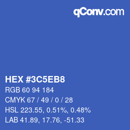 Color code: HEX #3C5EB8 | qconv.com