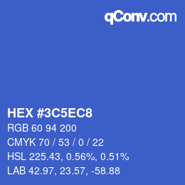 カラーコード: HEX #3C5EC8 | qconv.com