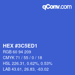 Color code: HEX #3C5ED1 | qconv.com