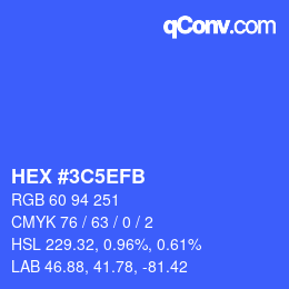 Color code: HEX #3C5EFB | qconv.com