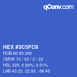 Color code: HEX #3C5FC8 | qconv.com