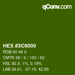 Color code: HEX #3C6000 | qconv.com