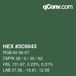 Color code: HEX #3C6043 | qconv.com