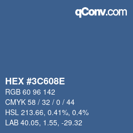 Color code: HEX #3C608E | qconv.com