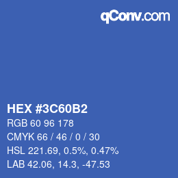 Color code: HEX #3C60B2 | qconv.com