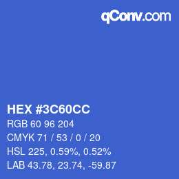 Color code: HEX #3C60CC | qconv.com