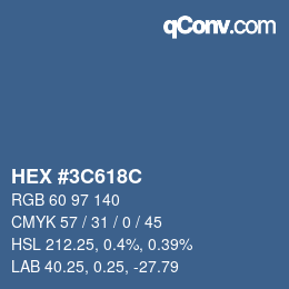 Color code: HEX #3C618C | qconv.com