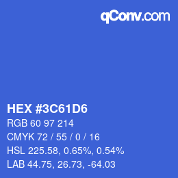 Color code: HEX #3C61D6 | qconv.com