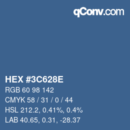 Color code: HEX #3C628E | qconv.com