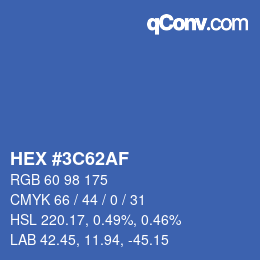 Color code: HEX #3C62AF | qconv.com