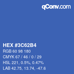 Color code: HEX #3C62B4 | qconv.com