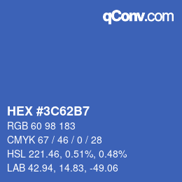 Color code: HEX #3C62B7 | qconv.com