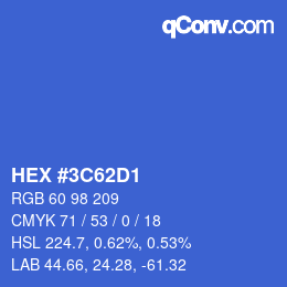 Color code: HEX #3C62D1 | qconv.com