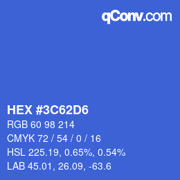 Color code: HEX #3C62D6 | qconv.com