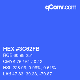 カラーコード: HEX #3C62FB | qconv.com