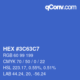 Color code: HEX #3C63C7 | qconv.com