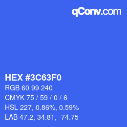 Color code: HEX #3C63F0 | qconv.com