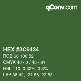 Color code: HEX #3C6434 | qconv.com