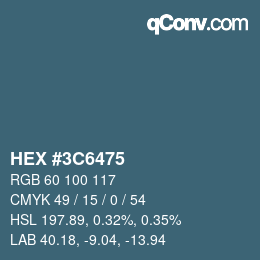 Color code: HEX #3C6475 | qconv.com