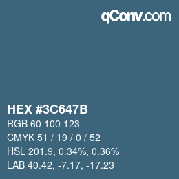 Color code: HEX #3C647B | qconv.com