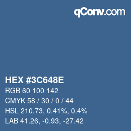 Color code: HEX #3C648E | qconv.com