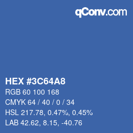 Color code: HEX #3C64A8 | qconv.com