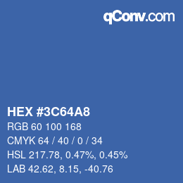カラーコード: HEX #3C64A8 | qconv.com