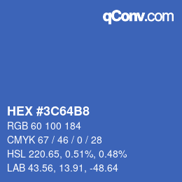 Color code: HEX #3C64B8 | qconv.com