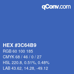 Color code: HEX #3C64B9 | qconv.com
