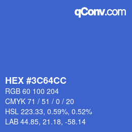 Color code: HEX #3C64CC | qconv.com