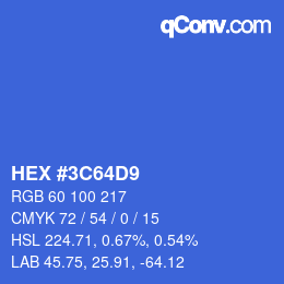 Color code: HEX #3C64D9 | qconv.com