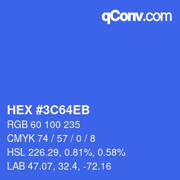 Color code: HEX #3C64EB | qconv.com