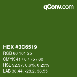 Color code: HEX #3C6519 | qconv.com