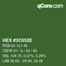 Color code: HEX #3C652E | qconv.com