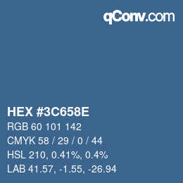 Color code: HEX #3C658E | qconv.com