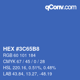 Color code: HEX #3C65B8 | qconv.com