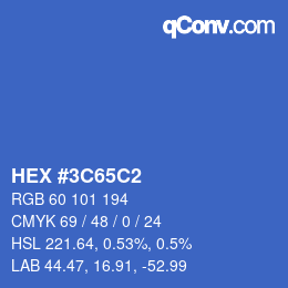 カラーコード: HEX #3C65C2 | qconv.com