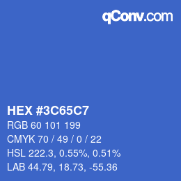 Color code: HEX #3C65C7 | qconv.com