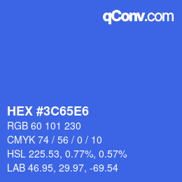 カラーコード: HEX #3C65E6 | qconv.com