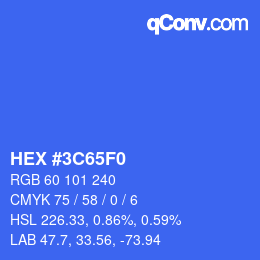 Color code: HEX #3C65F0 | qconv.com