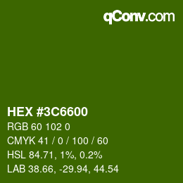 Color code: HEX #3C6600 | qconv.com